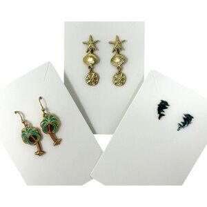 Tropical Beach & Ocean Themed Earrings - Dolphins, Palm Trees, & Sea Shells